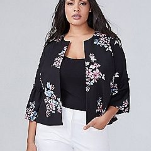 Lane Bryant Jackets & Blazers - Lane Bryant floral bell sleeve blazer jacket 22 24